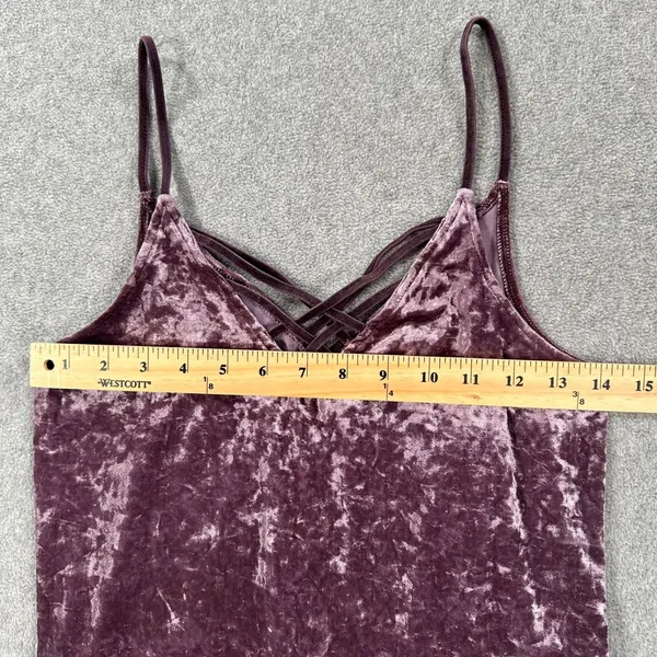 American Eagle Outfitters Crushed Velvet Cami Top Size Small Strappy Crossover - Image 4
