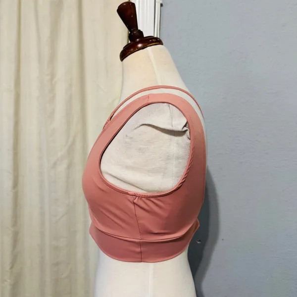 Forever 21 Pink Mesh Inset Sports Bra Tank‎ Top Athletic Workout Women's Medium - Image 4