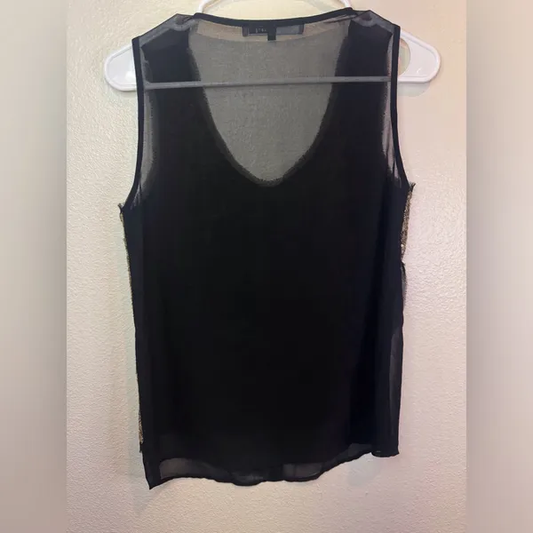 Sisters Huang Women’s Y2K Gold Sequin Sleeveless‎ Top Size 4 - Image 4