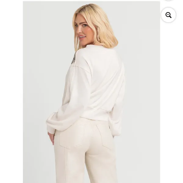 NWT Jessica Simpson Women's Khissa Embellished Crewneck Top|Sweatshirt size M - Image 4
