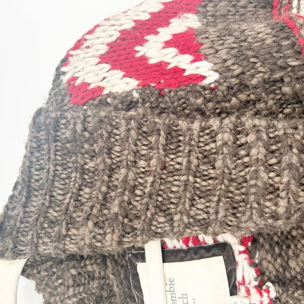 Abercrombie & Fitch Womens Brown Y2K Fair Isle Cabincore Chunky Knit Cardigan XS - Image 6