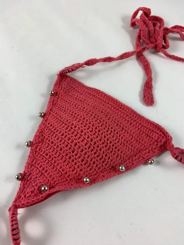 Pink Crochet Bikini Top - Image 5
