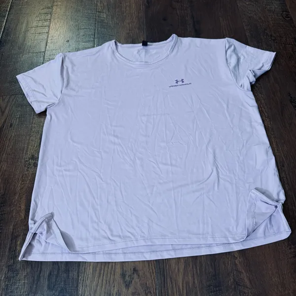 UNDER ARMOUR lavender Rush tee shirt, size L, unisex - Image 3