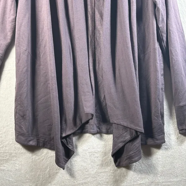 Athleta Womens‎ Purple Gray Open Front Drape Cardigan Long Sleeve Pockets - Image 7