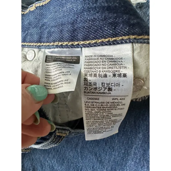 Levis Low Pro Straight Distressed Jeans Medium Wash Blue Denim W26 A0964-0006EUC - Image 3