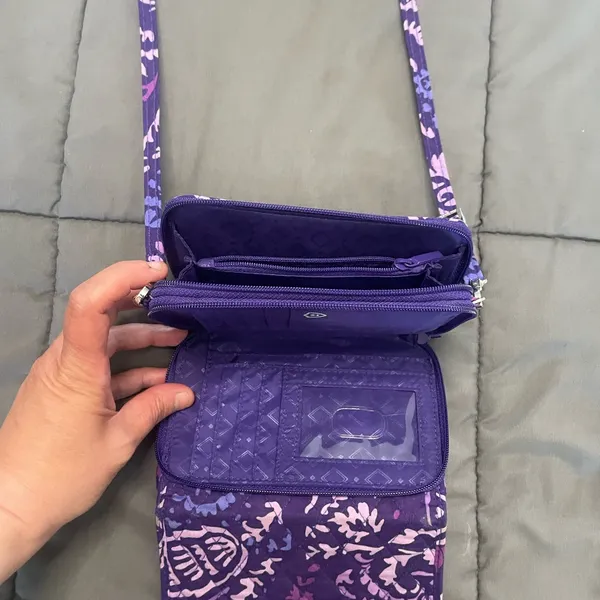 Vera Bradley 3 in 1 Crossbody Bag Purple Floral - Image 10
