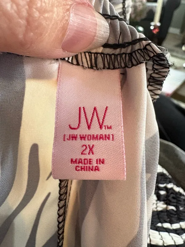 JW size 2X zebra print elastic waist wide leg pants - Image 6