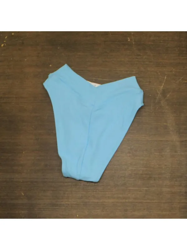 NWT Becca Womens Modern Edge Textured Rib High-Waist Bikini Bottom Ice Blue XS - Image 5