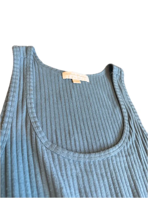 Spiritual Gangster Dusty Blue Ribbed Wide Leg Jumpsuit Racerback X-Small Women's - Image 3