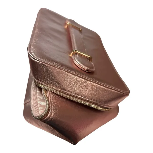 Lancôme Metallic Rose Gold Cosmetic Train Case | NWOT | Large Vanity Organizer - Image 10