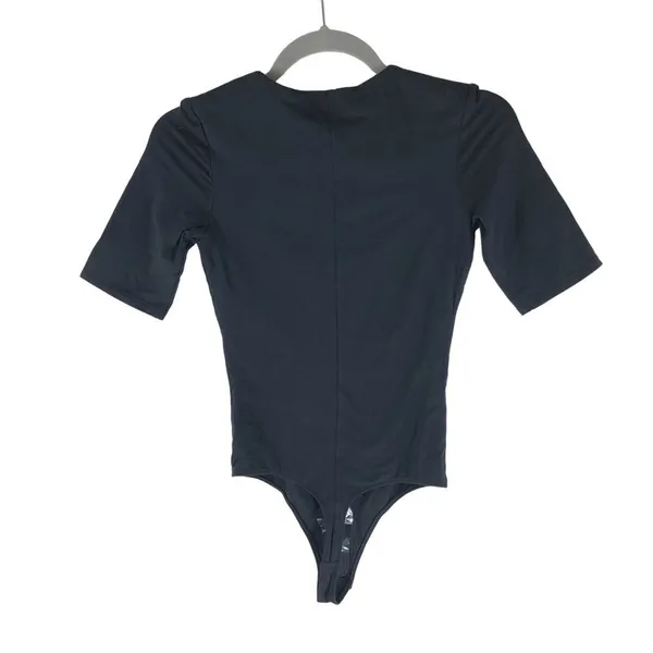 Everlane Womens The Short-Sleeve Crew Neck Bodysuit Thong Black XS - Image 5