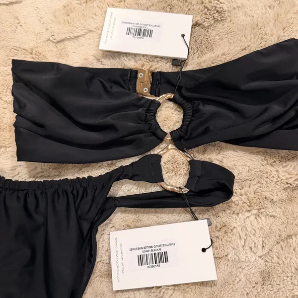 Outcast Clothing Denver Bikini Set Black Gold O Ring Hardware Swim - Image 7