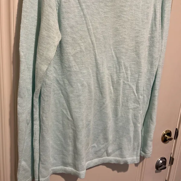 Gap Sweater Women's Large Mint Green Summer Lightweight Raglan sleeve Cotton - Image 3