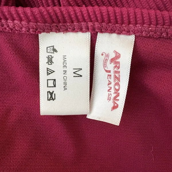 Arizona Jeans Dark Pink V Neck Textured One Piece Swimsuit Cut Outs Size Medium - Image 4
