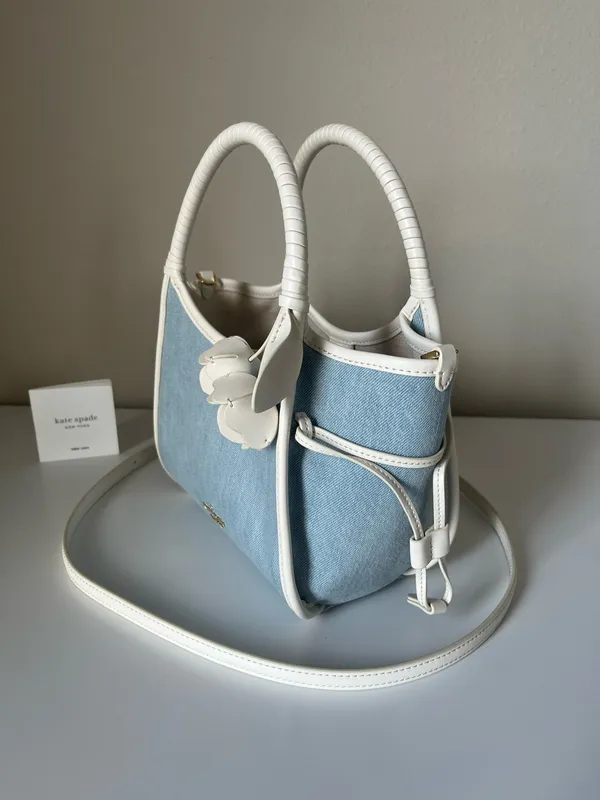 Kate Spade Stash Denim Floral Small Carryall Bag - Image 4