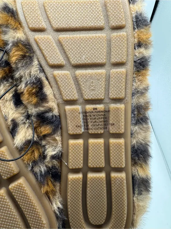 MIA Harmonie Mules Womens 9 Leopard New Faux Fur Slip On Cozy Fall Luxe Mules - Image 3