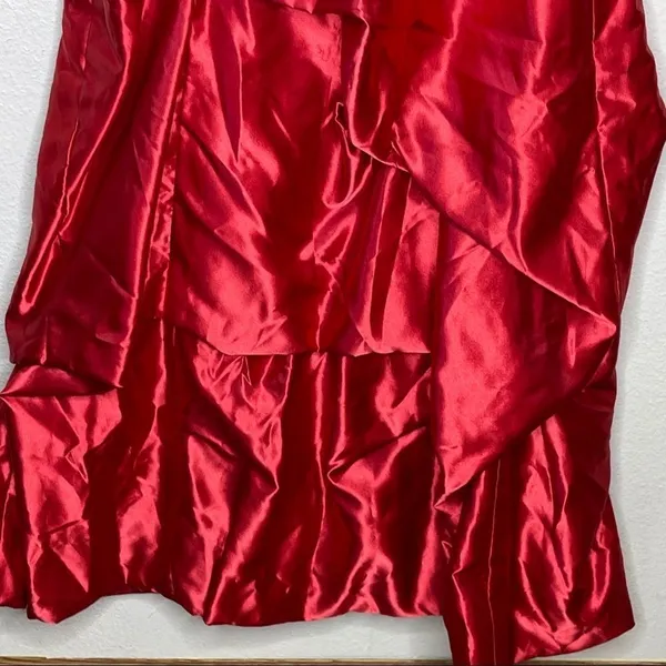 Vintage Strapless Formal Dress‎ Red Size L - Image 6