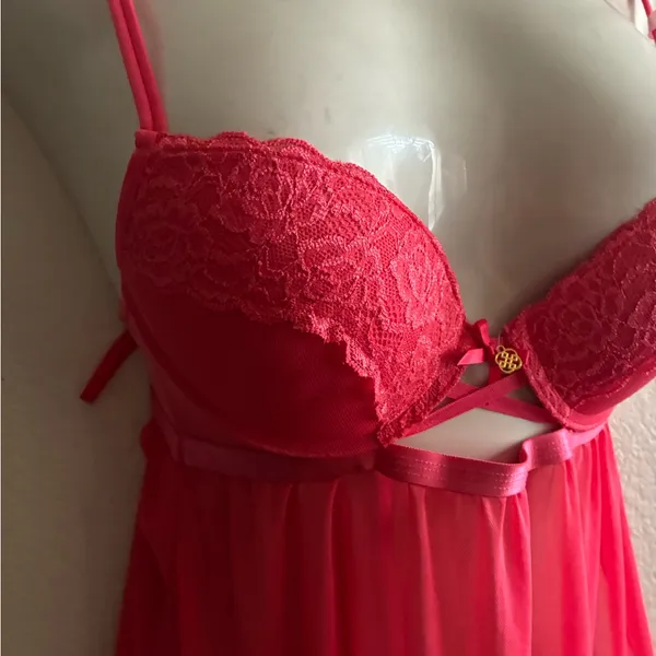 🆕 Daisy Fuentes Sexy Rose Lingerie Babydoll S🆕 - Image 5