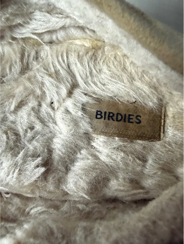 Birdies Beige Suede Loafers with Faux Fur Lining, Size 8.5 - Image 2