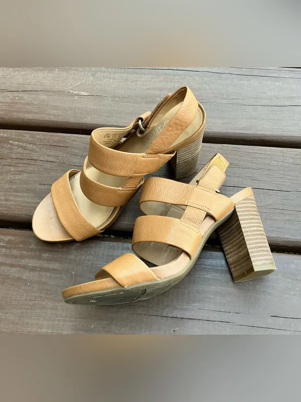 Franco Sarto Tan Strappy Block Heel Sandals🌷🌷 - Image 12