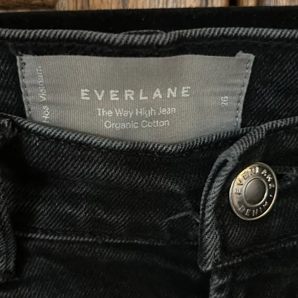 Everlane | The Way High Jean in Black with Raw Hem | womens 26 - Image 10