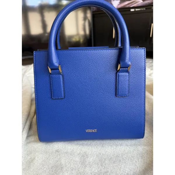 Versace Virtus Top Handle In Versace Blue - Image 3