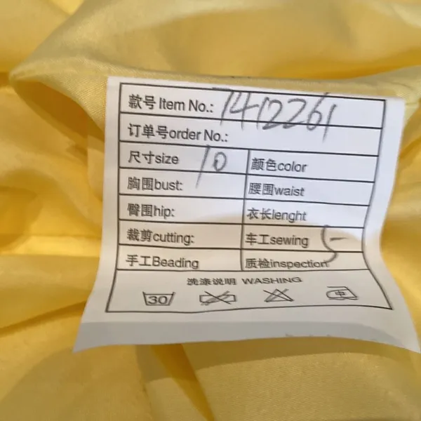 Women’s Yellow Chiffon Full Length Bridesmaid Prom Dress Corset Back Size 10 - Image 8