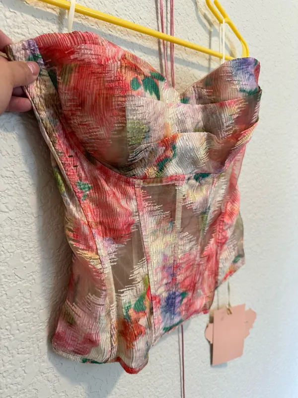 Lace made floral corset Multiple Size L - Image 3