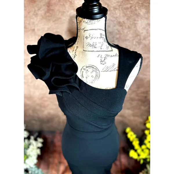 LuLu's Lucette Black Sleeveless Ruffled Mermaid Gown XS - Image 9