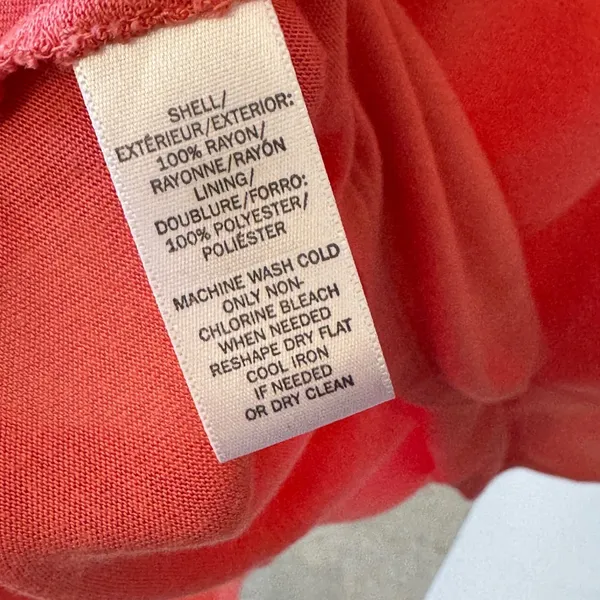 LOFT Peach Sleeveless Drawstring Waist Ruffle Hem Dress Coral Pink Sz Large Soft - Image 8