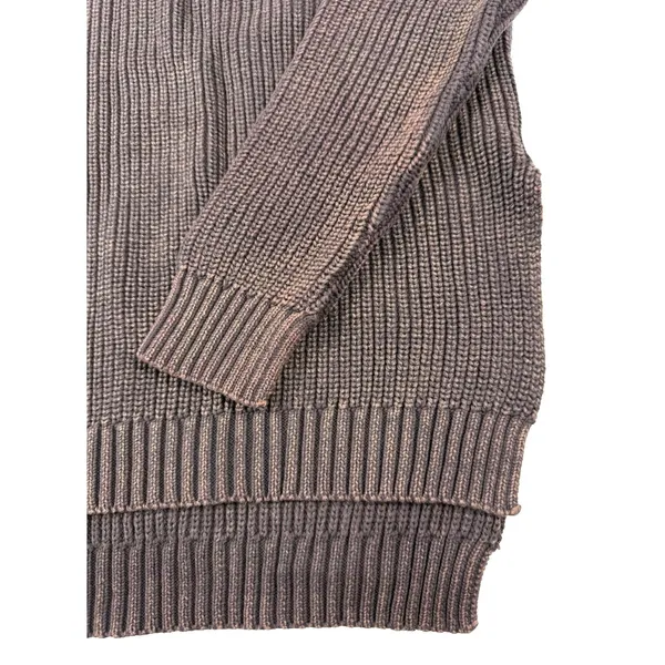 Umgee Chunky Knit‎ Sweater Women's Medium Mineral Wash Lace-Up Shoulder Grunge - Image 10