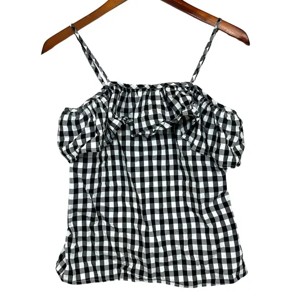 A New Day‎ S Gingham Ruffle Cami Cottagecore Summer Picnic Western Twee Coquette - Image 2