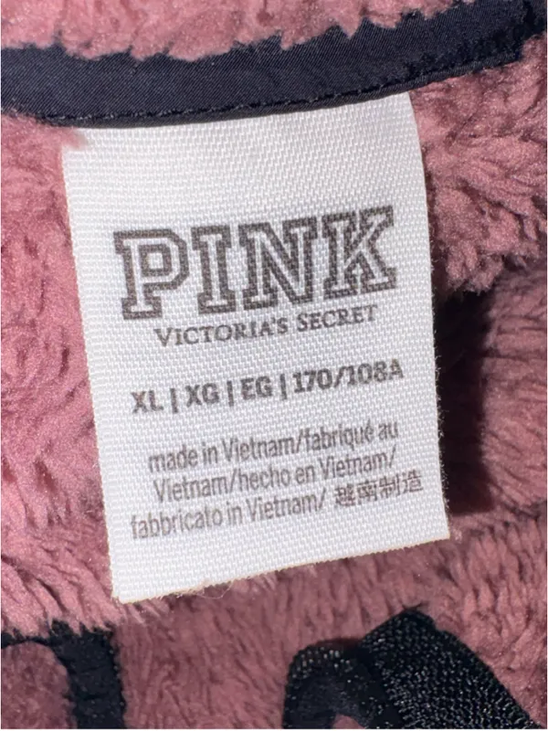 PINK Victoria's Secret Sherpa Teddy Half Zip Pullover Jacket In Rose Size XL - Image 8