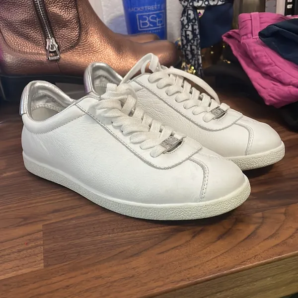 Paige Amy White Leather Sneakers Minimalist Quiet‎ Luxury - Image 2