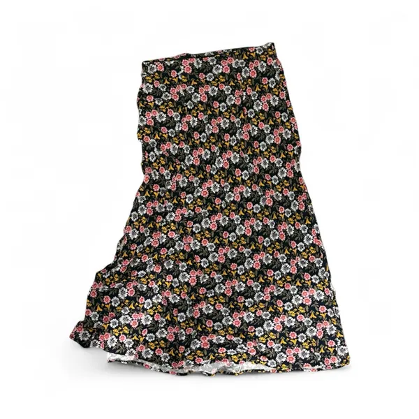LOFT black floral midi skirt with daisy print | Fall | Slit | Elastic Waist xs - Image 2