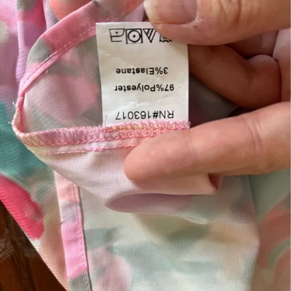 Princess Polly Sheer Floral Tie Front Crop Top Size 6 Pink - Image 4