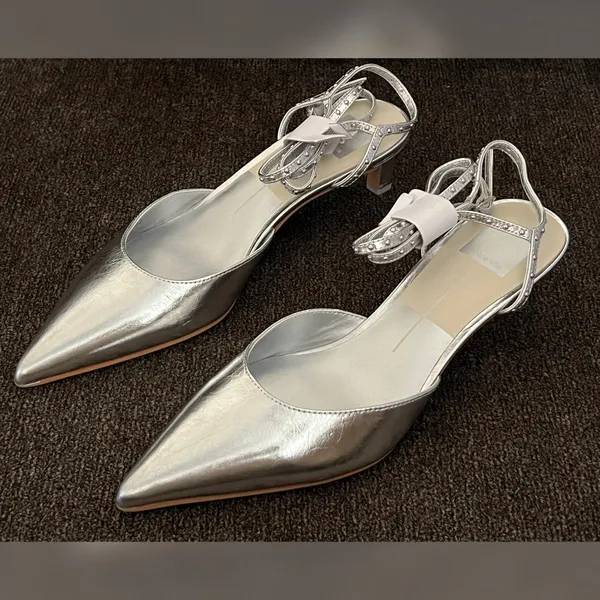 Dolce Vita Loklyn Studded Heels Silver Color Women’s Size- 8.5 - Image 7