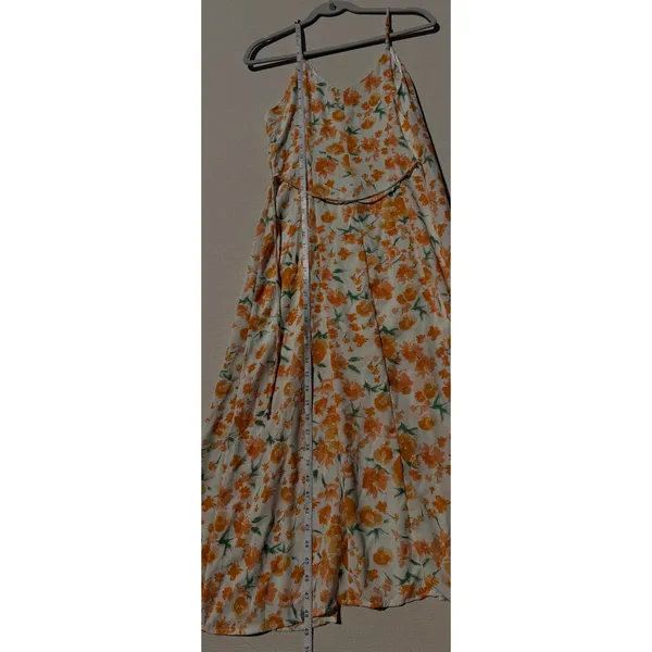 Sienna Sky Womens Orange Floral Button Front Midi Dress Size M 02CDR903 - Image 11
