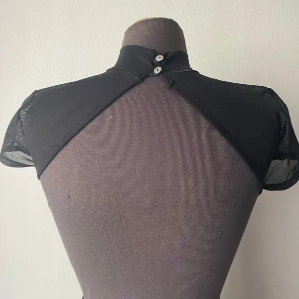 Lucy in‎ the Sky Black Mesh Sheer Turtleneck Bodycon Mini Dress sz S Whimsigoth - Image 4