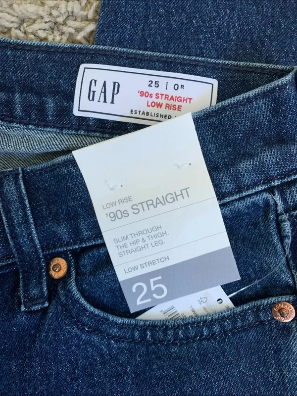 Gap *NWT* 25/0 90s low rise straight leg denim blue jeans - Image 2