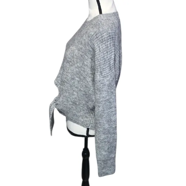 Petal & Pup Captivate Tie Hem Sweater Gray Cozy - Image 6
