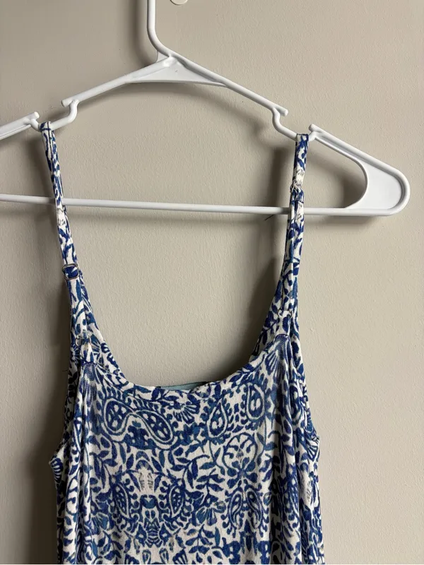 Women’s Cynthia Rowley blue and white maxi dress, size small - Image 3