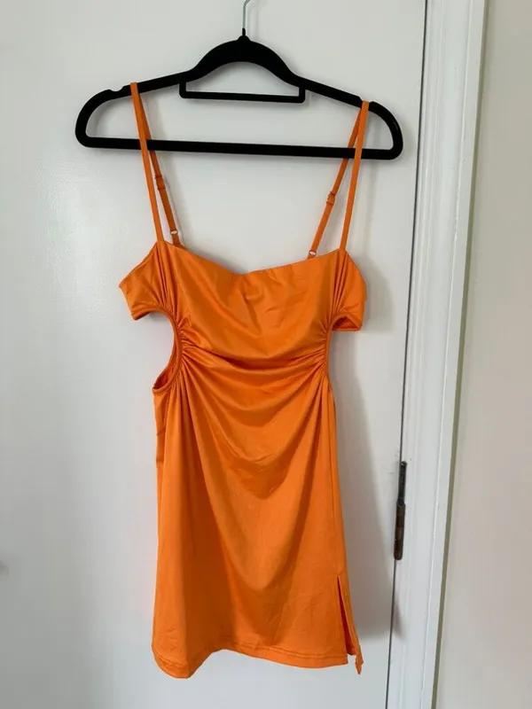 Beginning Boutique Orange Cutout Dress - Image 3