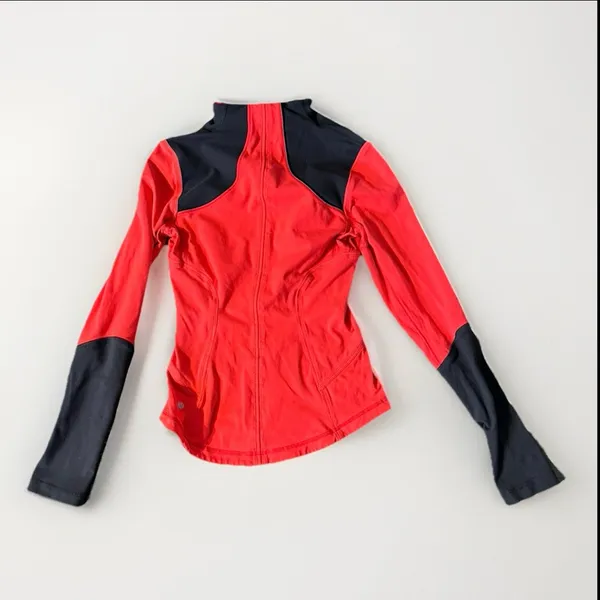 Lululemon Forme Jacket Womens 4 Athleisure Full Zip Stretch Luon Mesh‎ Vents Red - Image 5