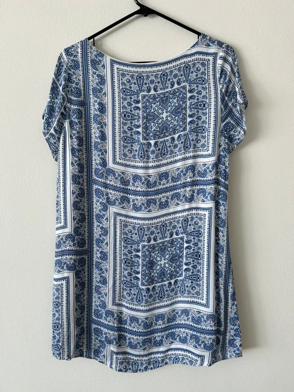 Blue Bandana Print Dress - Image 8