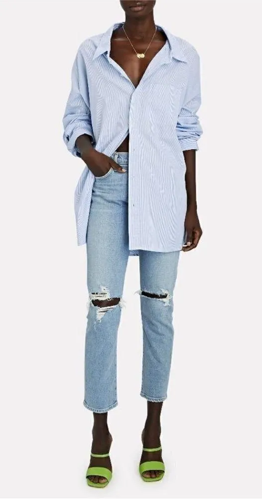 Agolde Toni Light Wash Denim Distressed Jeans Size 24 - Image 13