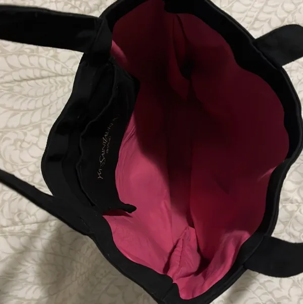 Yves Saint Laurent NEW  Parfums Black canvas Tote Bag - Image 3