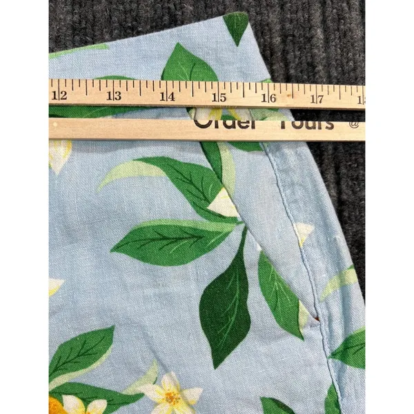 OLD NAVY Everyday Short Women 6 Blue Botanical Linen Blend‎ Tropical Citrus - Image 6
