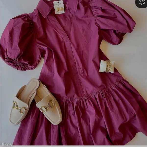 Boutique Women's Burgundy and Red Dress - Image 2