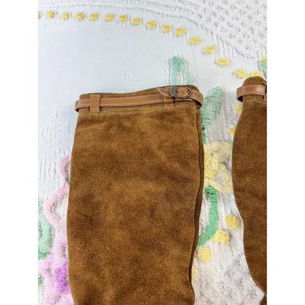 Zodiac‎ USA Women's Brown Suede Leather Tall Boots Size 8 M - Image 13